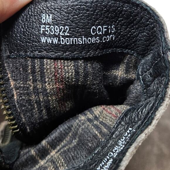 Born 8 Abernath Braided Cross Strap Ankle Boots Gray Suede Distressed Boho - Picture 4 of 4